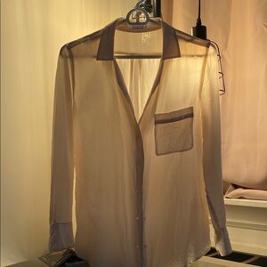 🤍 Equipment 100% Silk signature Cream Button Down blouse / Shirt